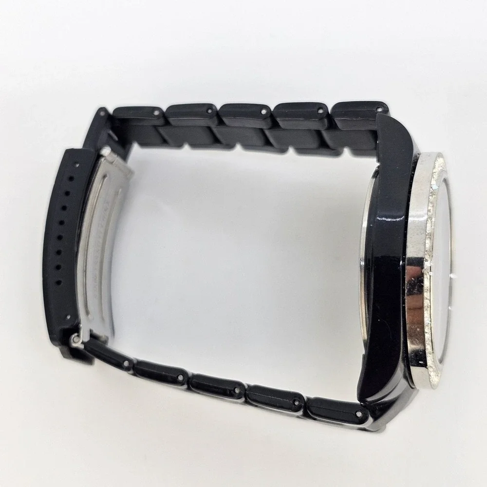 Women's Watch 40MM Black Dial Crystal Bezel Black Bracelet Band 6.5